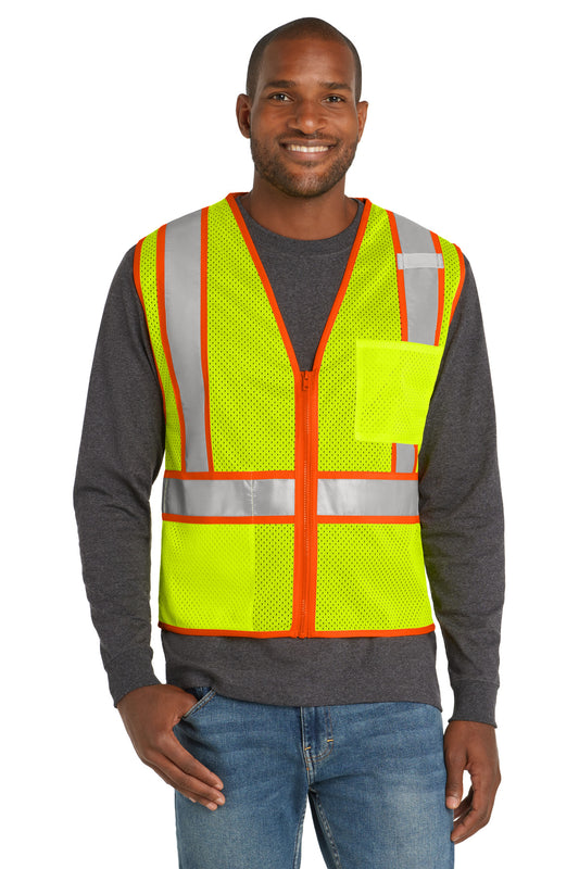 CornerStone  ®  ANSI 107 Class 2 Mesh Zippered Two-Tone Vest. CSV103
